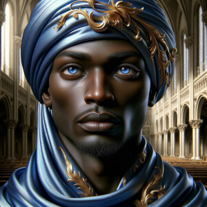A hyper-realistic image of an African-American Jesus Christ, ser...