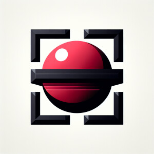 3. "Design a clean, modern logo consisting of a crimson sphere n...