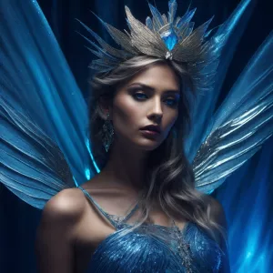 Create a portrait of an imposing, supernal entity with expansive...