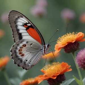 Create a close up of a detailed butterfly with a soft cotton tex...