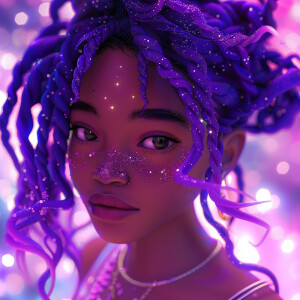 create a  ultra high resolution 3D beautiful African American pl...