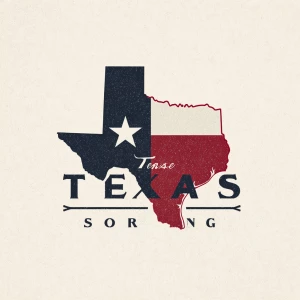 Design a logo featuring the outline of Texas filled with the Tex...