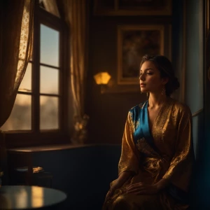 A highly realistic portrait of a beautiful Italian American tall...