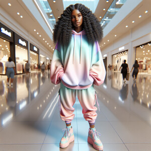 Generate an 3-D realistic image featuring a light skin African-A...