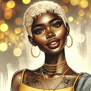 An African American beautiful hazelnut skin tone woman , full li...