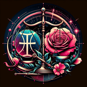 Logo created using the Gemini symbol a rose and a number 11