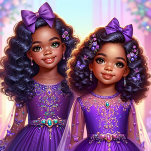 Two light-skinned African-American sisters, with the older siste...