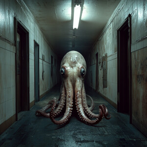 Photorealistic image, super creepy background image, halloweenha...