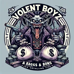 Create a bold horror themedmascot logo featuring a menacing crea...