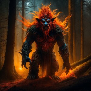 In the shadowy depths of a desolate forest, a cimmerian solar tr...