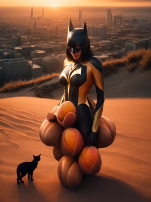 generate a high resolution 3d image of a peach at golden hour wi...