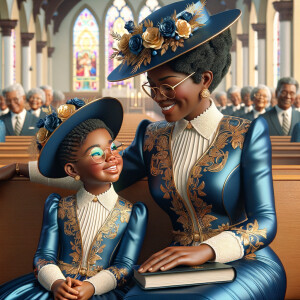 Adjust the 3-D realistic image to depict the African-American gr...