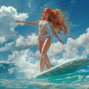 High resolution, photorealistic image. Light ginger haired femal...