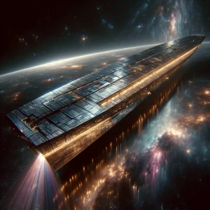 In the depths of space, a shimmering nocturnal digitalized inter...