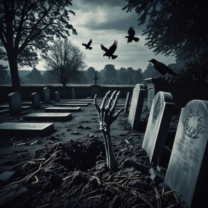"From a bird's eye view, the cemetery stretches out like a patch...