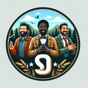 Create an emblem for a group of 3 men who love fun. The group's...