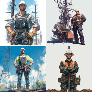 A cable technician featuring a white male wearing all his safety...