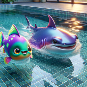 Realistic 
Cute purple neon green piranha
Sting ray
Swimming rac...