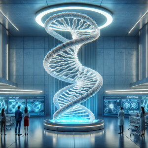 A breathtaking depiction of an innovative DNA-inspired sculpture...
