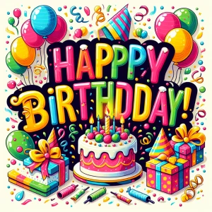 Design a colorful and lively birthday greeting card for Menah, w...