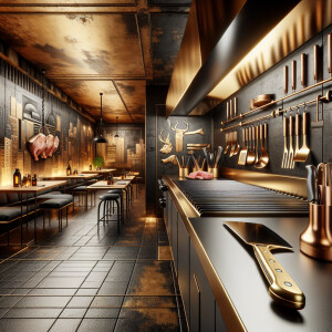 Pringle’s Underground Kitchen for urban steak house restaurant w...