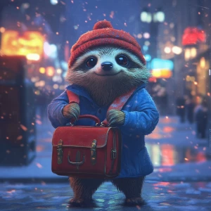 small animal dressed as a famous fictional bear character. The a...