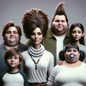 Create an 8K UHD hyper-realistic group portrait of the Simpson f...