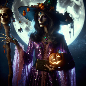 Colorful Halloween witch