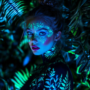 A beautiful fair woman blue eyes, full body portrait pretty face...