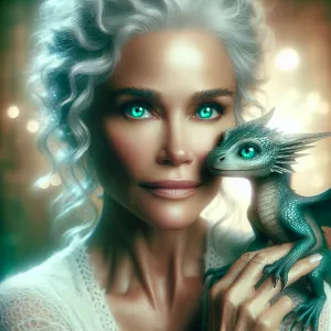 A ultra-realistic portrait of a silver hair woman with curly hai...