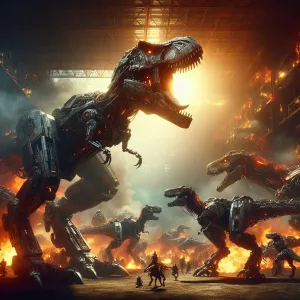 Create an image of Grimlock, the Dinobot leader from the Transfo...