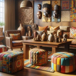 4k hd high definition acrylic quilted image of an african themed...