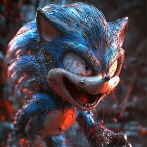 Sonic  in the style of Yautja's (Hunter Predator),ultra-detailed...