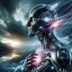 Create an image of Mewtwo, the genetically engineered psychic-ty...