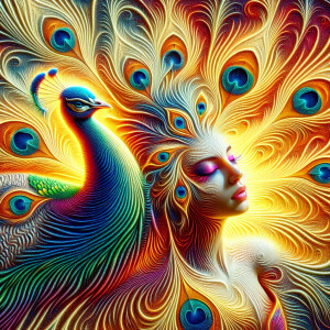 a 3d vibrant HDR hyper surrealism image of a beautiful woman evo...