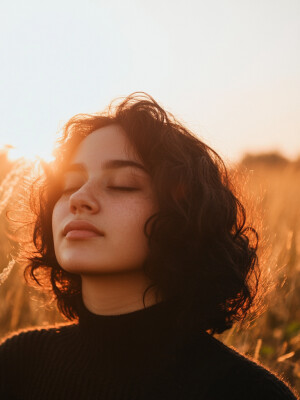 photo of a woman, golden hour photography --ar 2:3 --seed 103526...