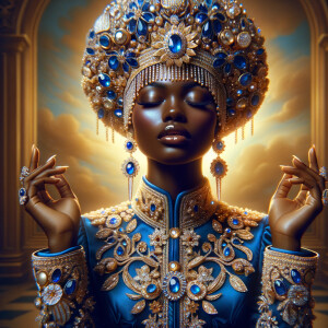 Create an illustration that embodies spirituality and a deep con...