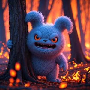 An ultra-photorealistic scene with a whimsical, kawaii-style, ta...