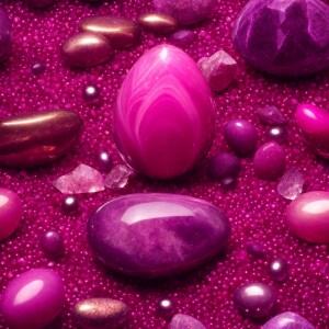 Explore the mystical realms of the goddess of charoite crystals,...