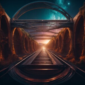 Constructing a bridge to unite separate realms, forging connecti...