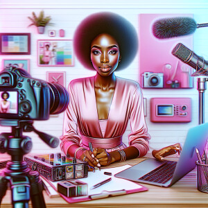 he A dynamic, high gloss acrylic illustration of an African Amer...