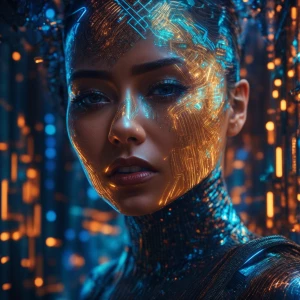 In a world where nanotechnology reigns supreme, a stunning portr...