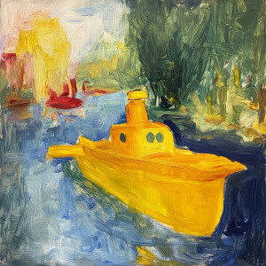 Yellow submarine in the style of Berthe Morisot