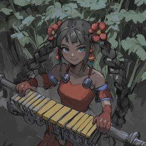 A girl with a xylophone sword --sref 5
