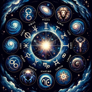 All 12 symbols for the astrological signs, Aquarius, Pisces, Ari...