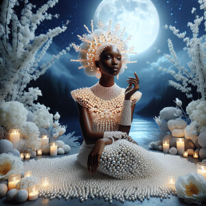 "Create an image of a majestic light skin African-American woman...