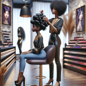 Create a 3D realistic image of a young light skin African-Americ...