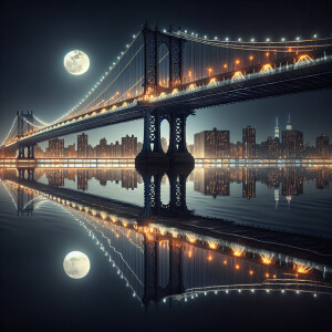 An ultra real high definition portrait of the manhattan bridge a...