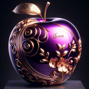 Envision a lustrous, oversized apple with a surface that gleams...