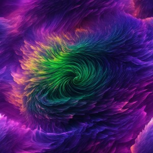 In the ethereal expanse of the sky, a nebulous synthwave chimera...